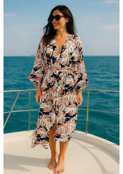 Rahat Kesim Oversize Kadın Uzun Kimono Kaftan