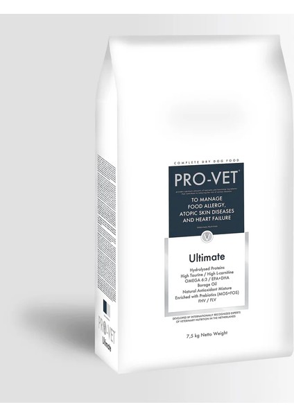 Ultimate Veteriner Diyet Hipoalerjenik ve Kalp Destekleyici Köpek Maması 7,5 kg