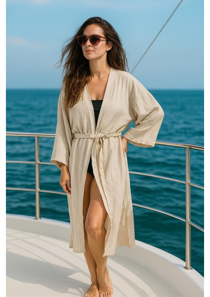 Rahat Kesim Oversize Kadın Uzun Kimono Kaftan