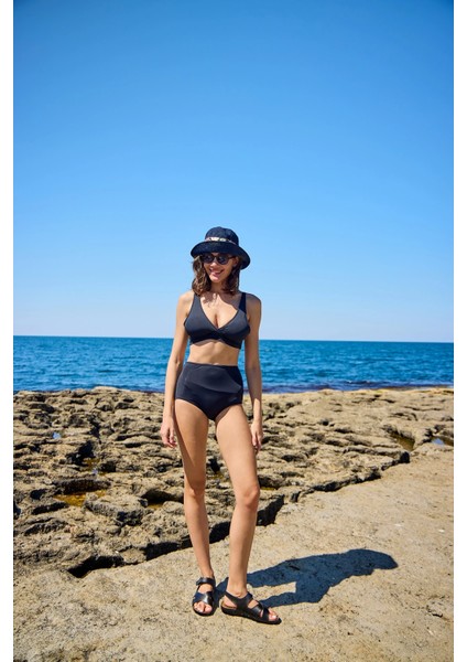 Bikini Takımı Toparlayıcı Kruvaze Siyah Siyah modelleri