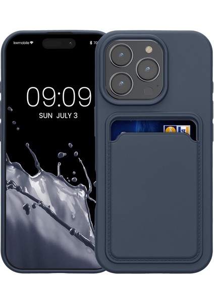 iPhone 16 Pro Kılıf Kamera Korumalı Kartlıklı Cüzdanlı Yumuşak Renkli Silikon Kapak Içi Kadife