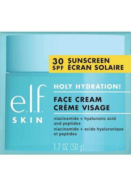 E.l.f Holy Hydration! Spf 30 Yüz Kremi 50G, Vegan, Ultra Nemlendirici Gündüz Bakımı