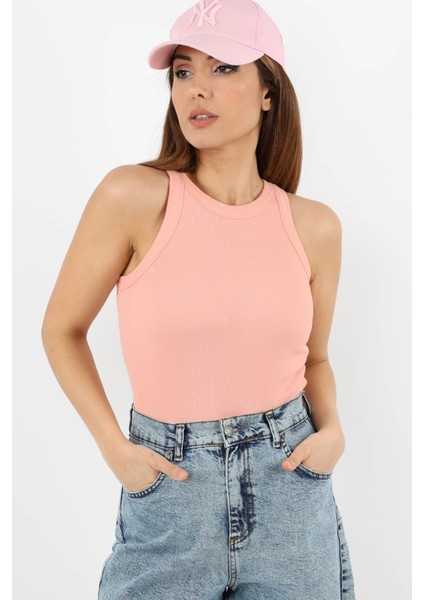 Kadın Premium Doku Somon Fitilli Pamuklu Atlet modelleri