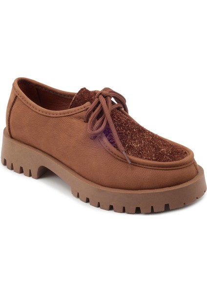 Taba Nubuk Loafer Kadın Ayakkabı