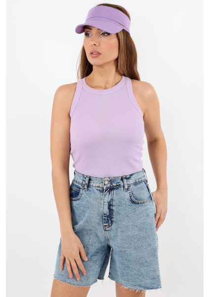 Kadın Premium Doku Lila Fitilli Pamuklu Atlet fiyatları