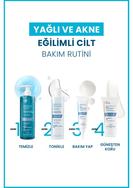 Yağlı & Akneye Eğilimli Ciltler Bakım Kremi 30ML & Keracnyl Uv Fluid Spf 50+ 50ML fiyatları