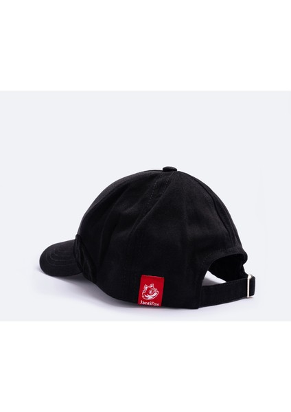 Unisex, 100% Koton, Janti Fox Patchleriyle Tasarlanabilir ve Ayarlanabilir Siyah Şapka modelleri