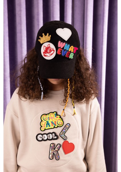 Unisex, 100% Koton, Janti Fox Patchleriyle Tasarlanabilir ve Ayarlanabilir Siyah Şapka indirimleri