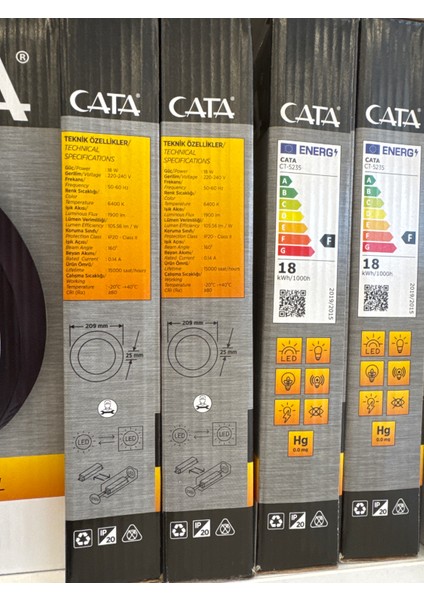 CT-5235 18 Watt Sıva Üstü Siyah Kasa Yuvarlak LED Panel Armatür Beyaz Işık indirimleri
