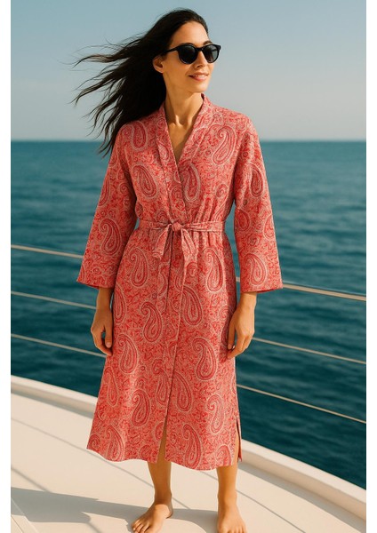 Rahat Kesim Oversize Kadın Uzun Kimono Kaftan