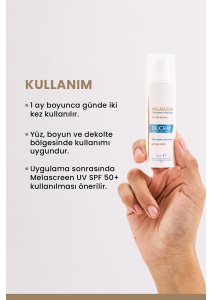 Melascreen Koyu Leke Kremi 30ML + Uv Fluid SPF50+ Güneş Koruyucu 50ML Set fırsatları