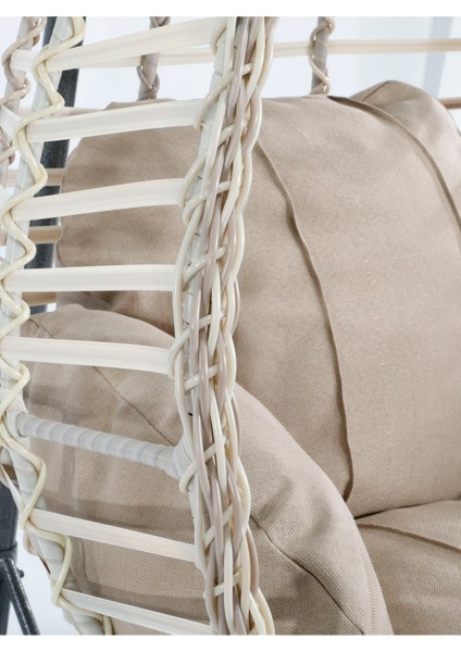 Beyaz Rattan Örgü Fındık Model Hamak Bahçe Salıncağı Balkon, Teras, Bahçe Mobilyası modelleri