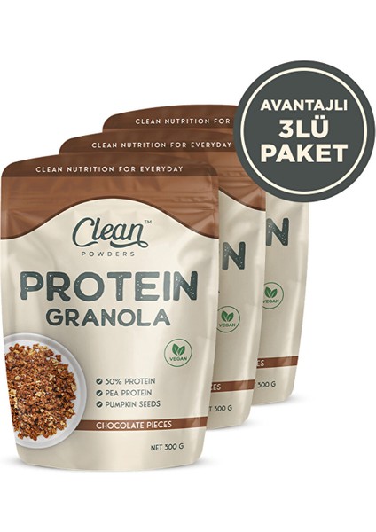Protein Granola 300 gr Çikolata parçacıklı 3 Adet