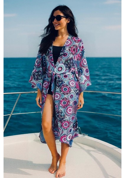 Rahat Kesim Oversize Kadın Uzun Kimono Kaftan