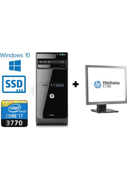 Pro 3500 mt Intel Core I7-3770 8 GB Ram 256 SSD + Hp Monitör 19" - Outlet