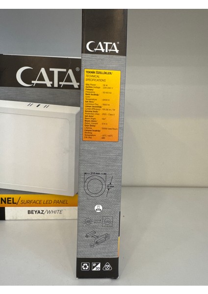 18 Watt Kare Sıva Üstü LED Armatür - Beyaz Işık CT-5234B fiyatları