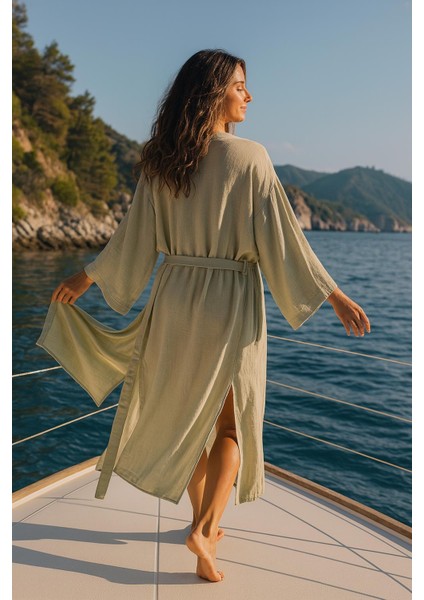 Rahat Kesim Oversize Kadın Uzun Kimono Kaftan