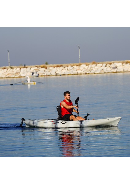 Fishman Balıkçı Kanosu Profesyonel Tek Kişilik Kano Beyaz Gri Siyah