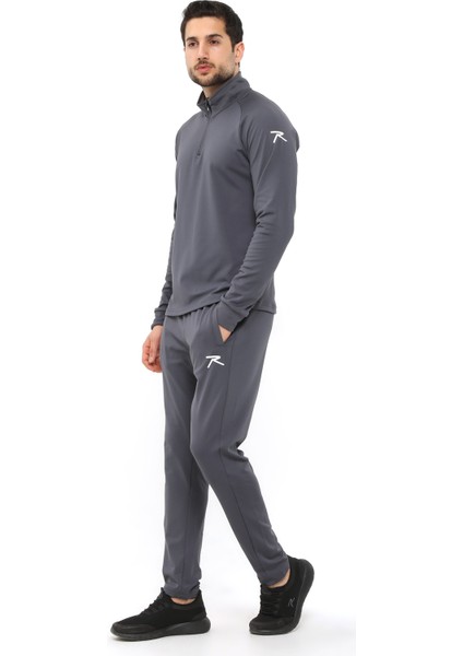 Yarım Fermuarlı Eşofman Altus Füme