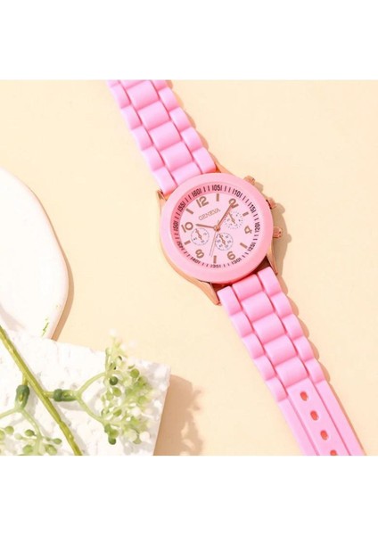 Kadın Klasik Kuvars Pembe Kol Saati