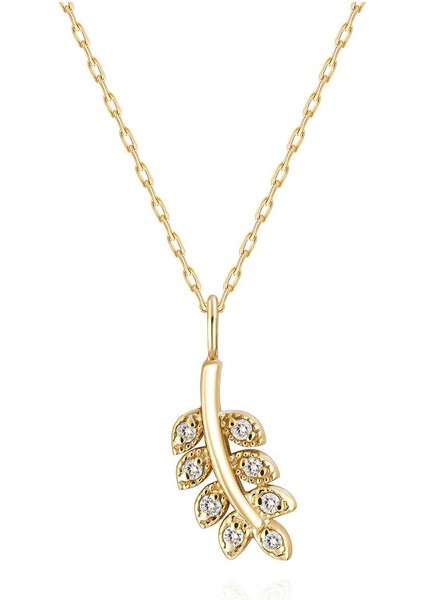 0,04 Karat Pırlanta Yaprak Kolye - PR01552