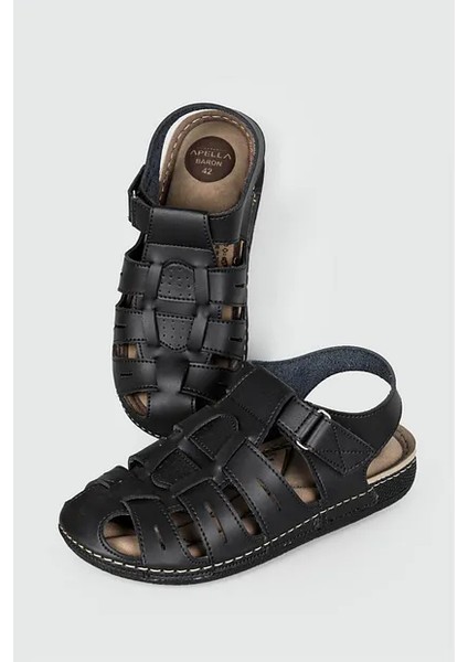 Siyah Cırtlı Erkek Sandalet Apella M0307 M fiyatları