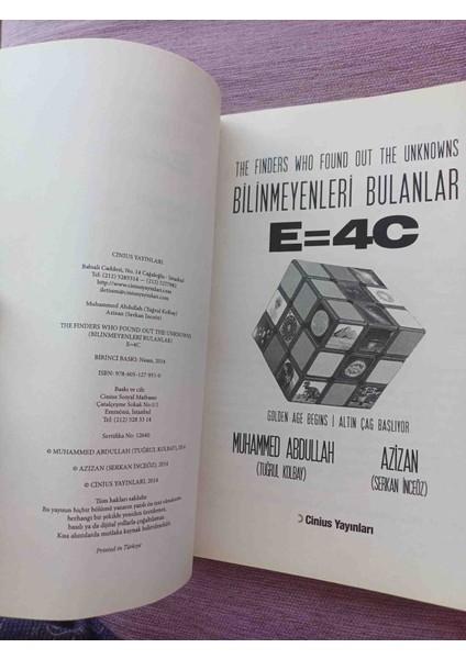 Bilinmeyenleri Bulanlar E=4c Muhammed Abdullah 2014 Yili 1,baski 136 Sayfa Cok Temiz Kondisyonda fırsatları