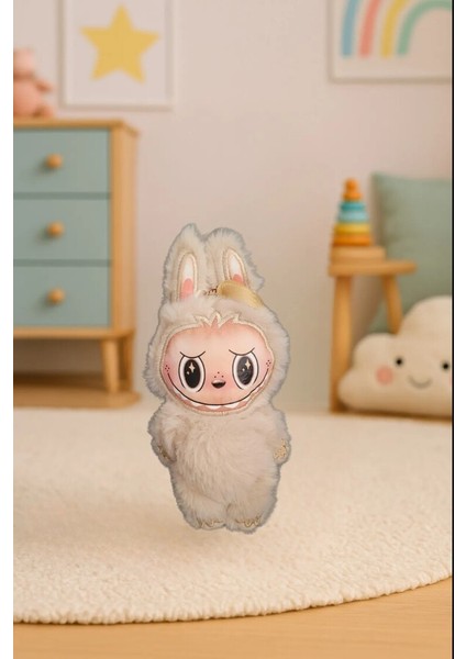 Vintage Yüz Illüstrasyonlu Tavşan Kostümlü Peluş Oyuncak Bebek 20CM - Sevimli Koleksiyon