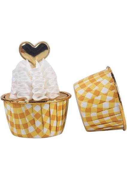 Cupcake/muffin /suffle Kek Kapsülü Turuncu Desenli 50 Li