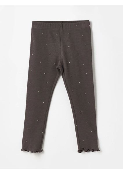 Lcw Kids Ekru Bisiklet Yaka Uzun Kollu Baskılı Kız Bebek Bluz ve Tayt 2'li Takım fırsatları