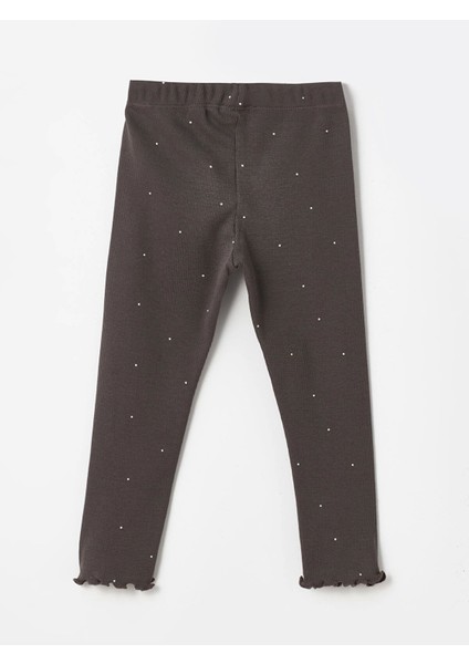 Lcw Kids Ekru Bisiklet Yaka Uzun Kollu Baskılı Kız Bebek Bluz ve Tayt 2'li Takım indirimleri