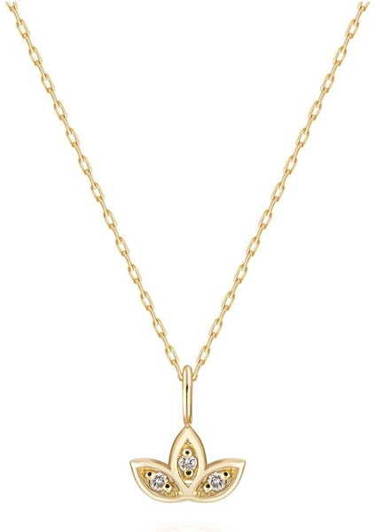 0,01 Karat Pırlanta Lotus Kolye - PR01554