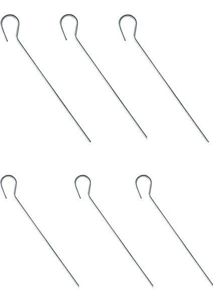6 ADET Çelik Çadır Kazığı – 30 cm Uzunluk 4.5 mm Kalınlık Tente & Branda Için Gümüş Renk Galvaniz Kaplamalı Aşınmaya Karşı Dirençli Çadır Kazığı