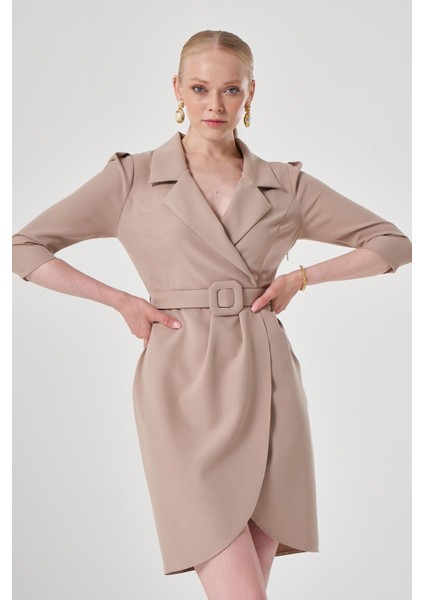 Vizon Erkek Yaka Anvelop Kollu Elbise 1716