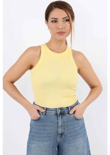 Kadın Premium Doku Sarı Fitilli Pamuklu Atlet fırsatları