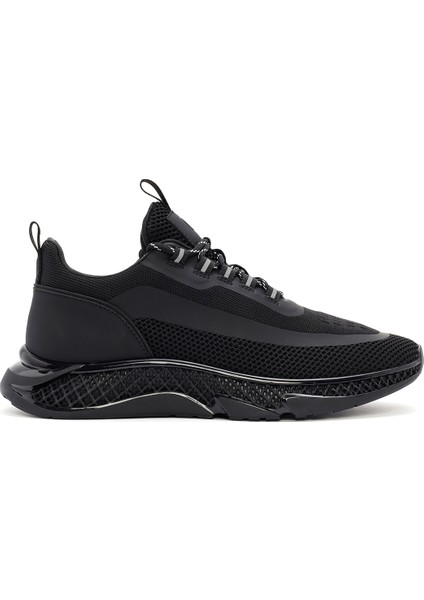 Zero Erkek Siyah Kalın Tabanlı Bağcıklı Kumaş Sneaker 25WFD69106F