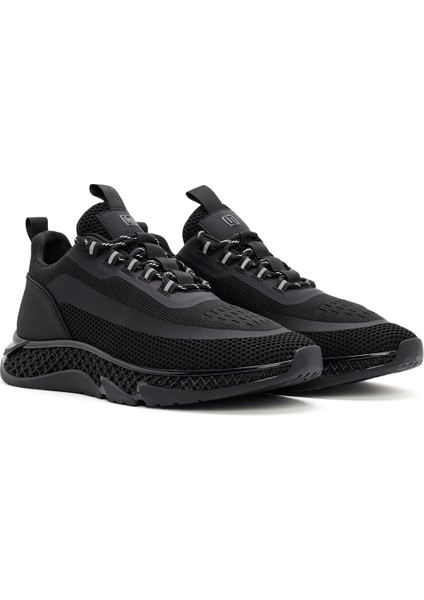 Zero Erkek Siyah Kalın Tabanlı Bağcıklı Kumaş Sneaker 25WFD69106F modelleri
