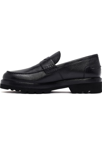 Erkek Siyah Deri Casual Loafer 25WFD7049FT fiyatları