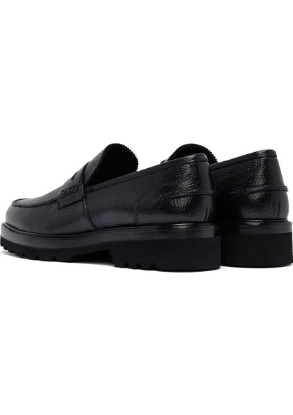 Erkek Siyah Deri Casual Loafer 25WFD7049FT indirimleri