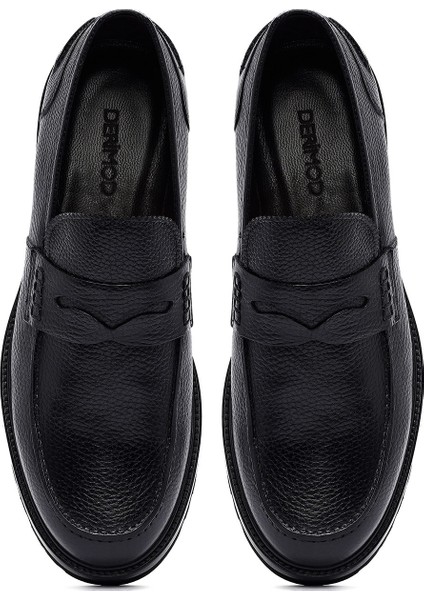 Erkek Siyah Deri Casual Loafer 25WFD7049FT