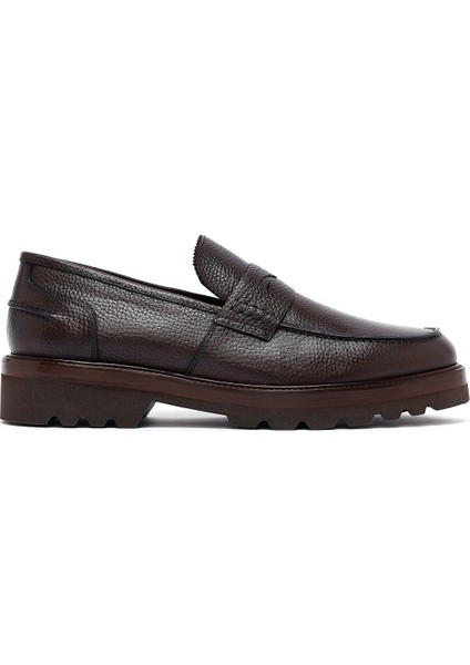 Erkek Kahverengi Deri Casual Loafer 25WFD7049FT