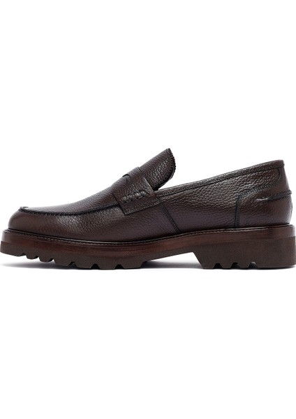 Erkek Kahverengi Deri Casual Loafer 25WFD7049FT fiyatları