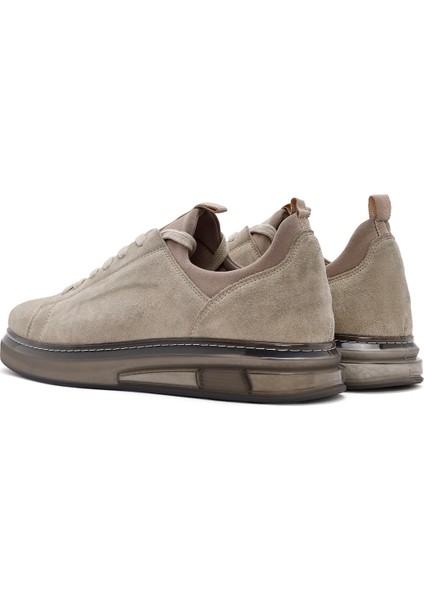 Erkek Bej Bağcıklı Süet Deri Sneaker 25WFD633110 indirimleri