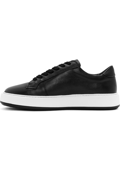 Erkek Siyah Bağcıklı Deri Sneaker 25WFD630718 fiyatları