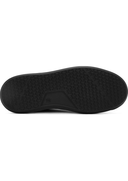Erkek Siyah Bağcıklı Deri Sneaker 25WFD630718 fırsatları