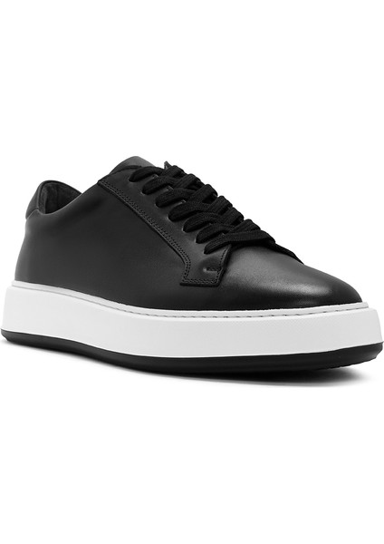 Erkek Siyah Bağcıklı Deri Sneaker 25WFD630718