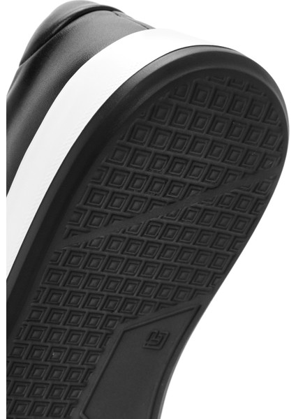 Erkek Siyah Bağcıklı Deri Sneaker 25WFD630718