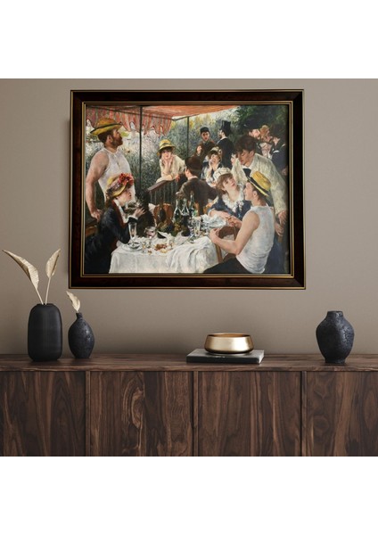 Renoir (Tekne Partisinde Öğle Yemeği 1881) Çerçeveli Klasik Vintage Duvar Tablo