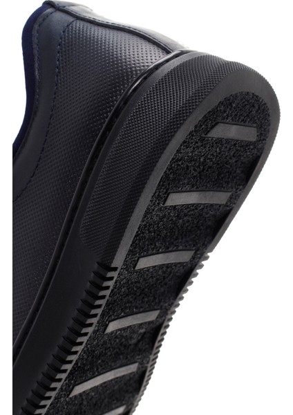 Erkek Lacivert Bağcıklı Deri Sneaker 25WFD676026