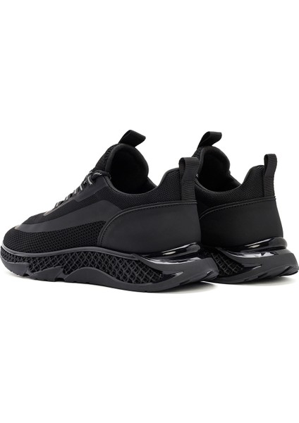 Zero Erkek Siyah Kalın Tabanlı Bağcıklı Kumaş Sneaker 25WFD69106F indirimleri
